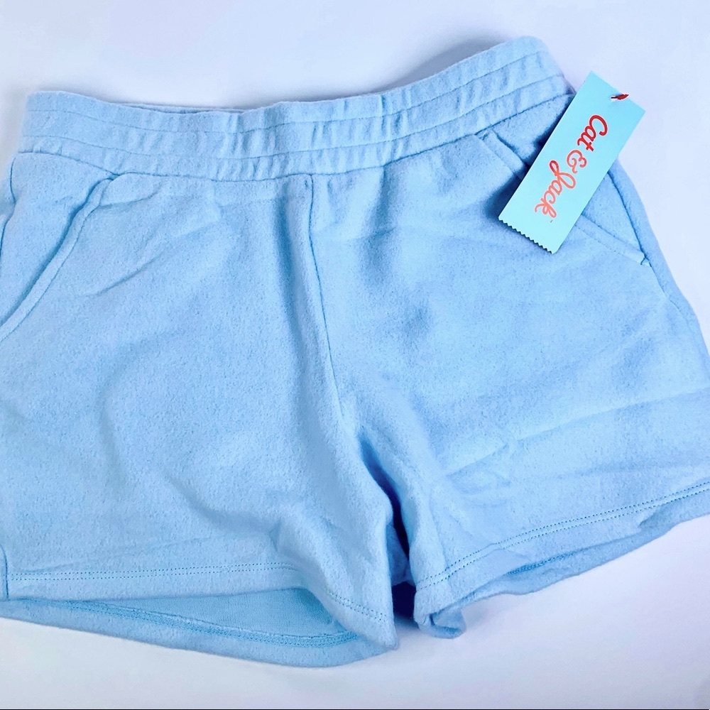 Girls' Soft Fleece Pull-On Shorts - Cat & Jack - Light Blue - Large & XL